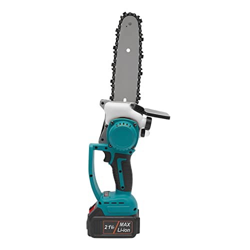 8 Zoll Mini-Kettensäge mit 21V 2-Zellen-Akku und Bürstenlosem Motor, Einhand-Kettensäge DE Speed Electric Manual Chainsaw für Baumschere, Astschere und Holzschneider