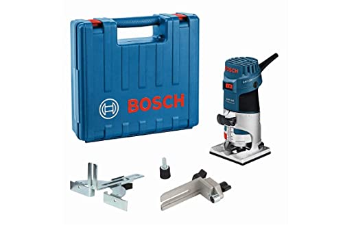 Bosch Professional Kantenfräse GKF 600 (inkl. Maulschlüssel, Parallelanschlag, Führungshilfe, Spannzangen 6+8 mm, im Handwerkerkoffer)