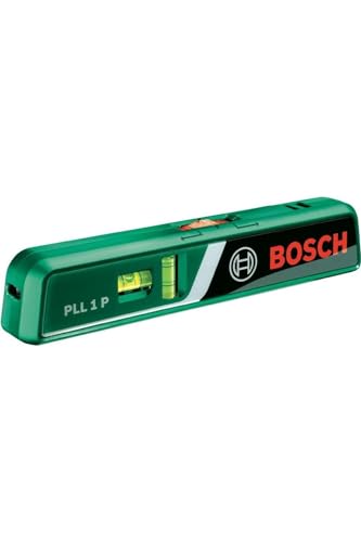 Bosch Laser-Wasserwaage PLL 1 P mit Wandhalterung (Laserlinie zur flexiblen Ausrichtung an Wänden und Laserpunkt zur einfachen Höhenübertragung)