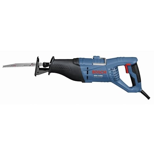 Bosch Professional Säbelsäge GSA 1100 E (Leistung 1100 Watt, inkl. 1x Säbelsägeblatt S 2345 X für Holz, 1x Säbelsägeblatt S 123xF für Metall, Handwerkoffer)