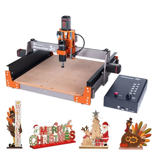 FoxAlien CNC Fräsmaschine Masuter 3S mit NEMA 23 Closed-Loop Schrittmotor, 400W Spindel 3 Achsen Gravur Fräsmaschine für Holz Acryl Aluminium Schnitzen Schneiden