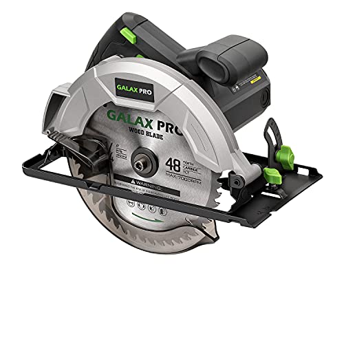 GALAX PRO Kreissägen, Handkreissäge 1200W 5800RPM, Fasenwinkel (0 bis 45°) Fugenschnitte mit 185mm Klinge, Einstellbare Schnitttiefe für Holz- und Holzschneiden-GP76331