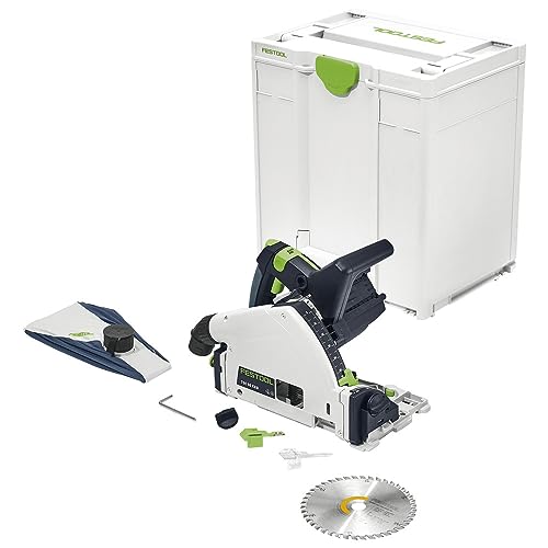 Festool Akku-Tauchsäge TSC 55 KEB-Basic-5,0 (mit Akkupacks, Kreissägeblatt, Splitterschutz, Sichtfenster, Staubfangbeutel, Innensechskantschlüssel), im Systainer