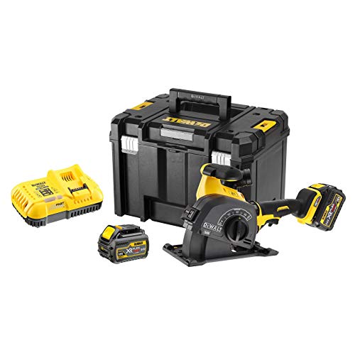 DeWALT Akku-Mauernutfräse DCG200T2-QW 54 V 6 Ah - bürstenlos - Schlitzfräse - Mauerfräse - Fräse - inkl. Akkus, Ladegerät und Zubehör-Set