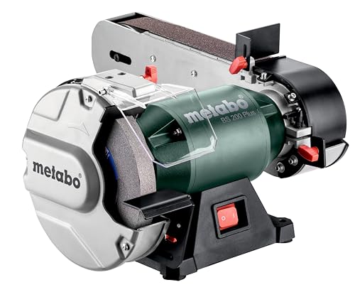Metabo Kombi-Bandschleifmaschine BS 200 Plus – 604220000 – Kombimaschine für Schärf-, Schleif- und Entgratarbeiten – Nennaufnahmeleistung: 600 W – 1,8 m Kabellänge