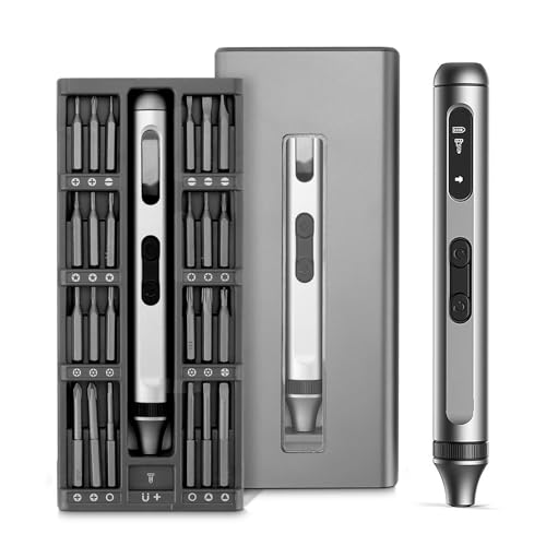Mini Elektro Schraubendreher Set, 50 in 1 Magnetische Präzisions-Schraubendreher Kit, Reparaturwerkzeug mit 48 Magnetische Bits +1 forcep+1Pry bar, Geeignet für Reparatur