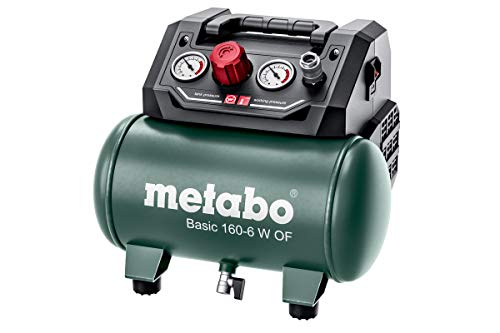 Metabo Kompressor Basic 160-6 W OF (Kessel 6 l, Max. Druck 8 bar, Ansaugleistung 160 l/min, Füllleistung 65 l/min, Max. Drehzahl 3500 /min, kompaktes Design) 601501000
