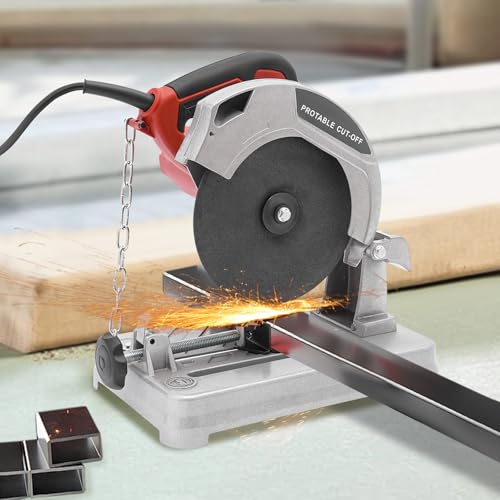 Trennschneider Metallsäge Metall Kappsäge 1200W, Metall Schneiden 5200RPM, Schneidewinkel 0-45°, Sägeblatt-Durchmesser 185mm