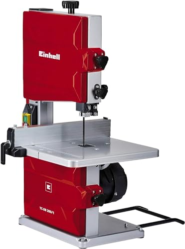 Einhell TC-SB 200/1 Bandsäge | Elektrische Tischsäge mit 45° neigbarem Metallarbeitstisch für Gehrungsschnitte, Parallelanschlag, Staubabsaugung | Bandsäge für Holzbearbeitung, Basteln und Heimwerken