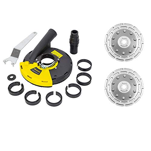 FANZTOOL Diamantschleiftopf 180 mm + Absaughaube für Winkelschleifer Betonschleifer (mit 180mm Schleiftopf x 2)