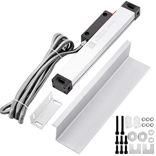 VEVOR 1 Achs Drehmaschine Linearmaßstab 200mm mit Genauigkeit Optische Länge Präzisions-Linearmaßstab Aluminiumkörper für Fräsmaschine Fräsmaschine mit Zubehör