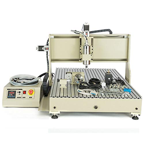USB CNC 6090 Router 4 Achsen Graviermaschine,Graveur Fräsmaschine Laserengraver Kits mit Fernbedienung für Tiefholzgravur