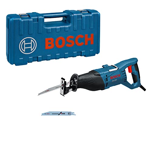 Bosch Professional Säbelsäge GSA 1100 E (Leistung 1100 Watt, inkl. 1 x Säbelsägeblatt S 2345 X für Holz, 1x Säbelsägeblatt S 123 XF für Metall, im Koffer)