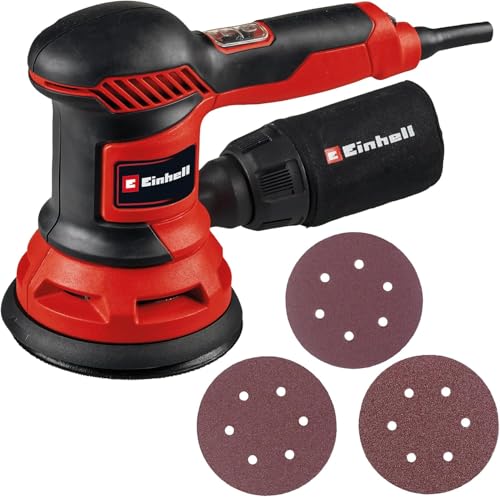 Einhell Exzenterschleifer TC-RS 425 E (425 W, Schleifteller Ø 125 mm, max. Schwingzahl 26.000 min-1, Schwingkreis 2,5 mm, inkl. Schleifpapier je 1x P60, P80, P120)