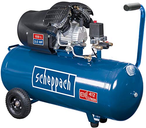 scheppach HC120DC Druckluft Kompressor I 10 bar I 100 Liter Kessel | 3PS - 2,2 kW | Doppelzylinder ölgeschmiert
