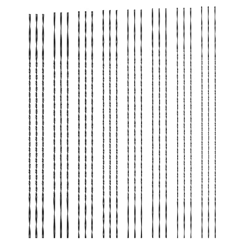24-teiliges Dekupiersägeblatt Set mit Spiralzähnen für Metall Holz Kunststoff Sägen Holzschneiden Formen Schmuckherstellung Metallbearbeitung Basteln 130mm (#1–#8)