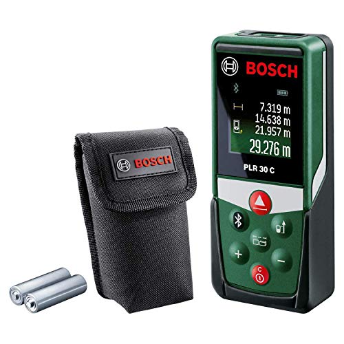 Bosch Entfernungsmesser PLR 30 C (mit App-Funktion, Messbereich: 0,05–30 m, Genauigkeit: ± 2 mm, im Karton)